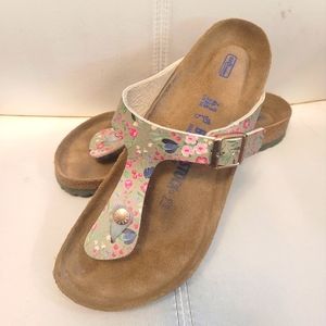 Birkenstock Gizeh soft footbed green flower BirkoFlor size 41 10